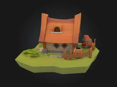 Cottage Haven  Cozy Fantasy Cottage 3D Model 3D model