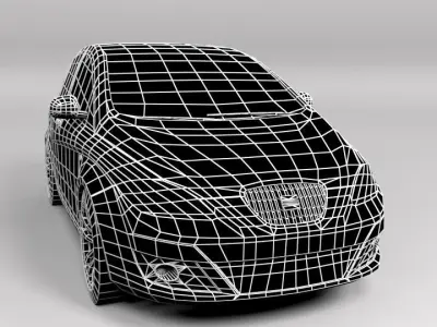 SEAT ALTEA LOWPOLY Low-poly 3D model