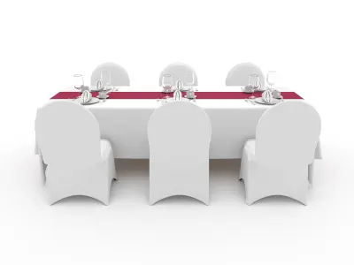 Banquet Table and Chair 116 3D model