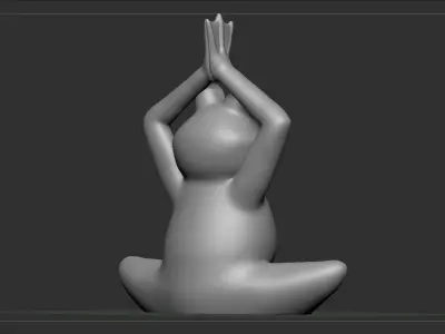 Funny frog yoga 3D print model