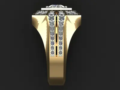 Men Ring with Diamond 3D print model