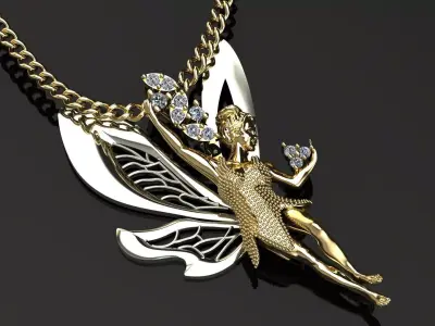 Ballerina Butterfly pendant 3D print model