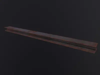 Iron Beam construction 3D Model Low-poly 3D model