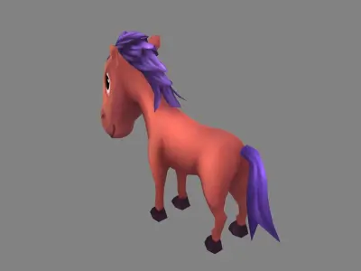 Cartoon Pony Low-poly 3D model