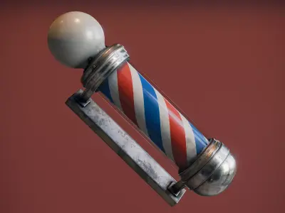Barber Pole Low-poly 3D model