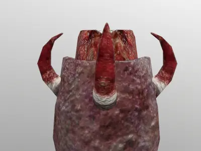 Horn Worm Animated Low-poly 3D model