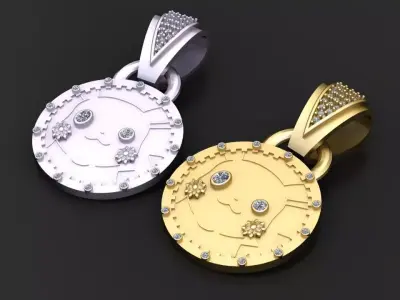 PICKACHU CARTOON CHARACTER PENDANT  3D print model