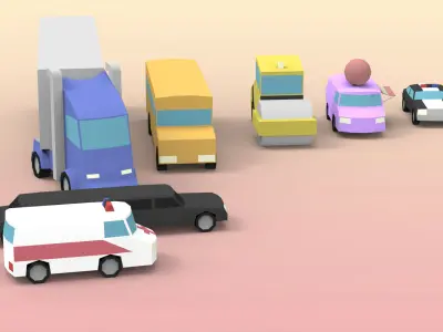 Low Poly Utility Vehicles Low-poly 3D model