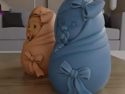 Sweet Swaddled Baby Girl STL bring  cutness and purity 3D print model