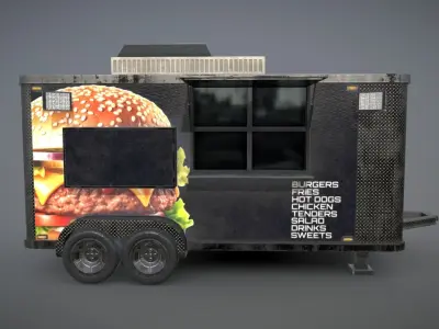 Food Truck  Low-poly 3D model