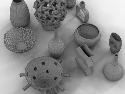 Modern Ceramic and Glass Decorations Ornaments 3D model