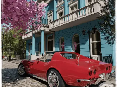 Street Photo Backdrop Blender Scene 3D model