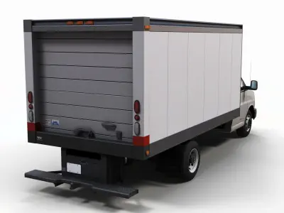 Express box truck Low-poly 3D model