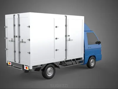 GENERIC BOX TRUCK CUBE VAN PICKUP CAR VEHICLE CARGO LORRY WAGON 3D model