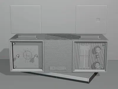 Vintage Panasonic FM-AM Clock Radio 3D model
