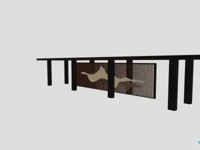 Neo-Chinese New Chinese Style Corridor Oriental Architecture 3D model