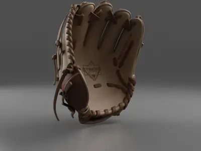 Baseball Glove Brown 3D model