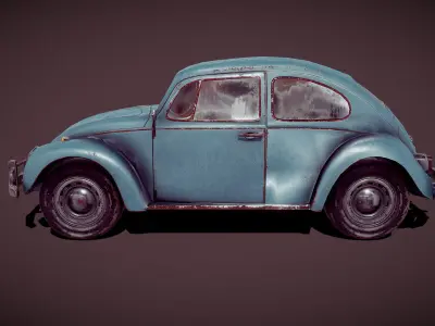 Old Beetle Low-poly 3D model