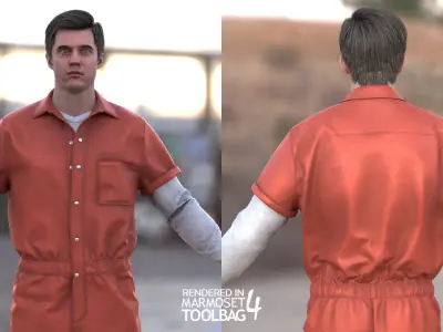 Man - Prisoner - Modular - Rigged Low-poly 3D model
