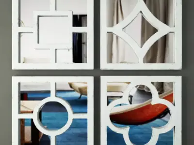 Distressed Wall Mirror Set 3D model