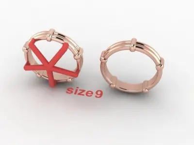 Rope Style Fashion Band Ring Size9 3D print model