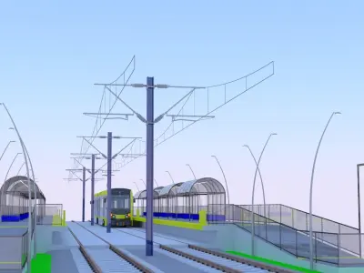 LA light rail station 3D model