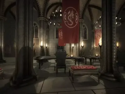 Dragon Castle Low-poly 3D model