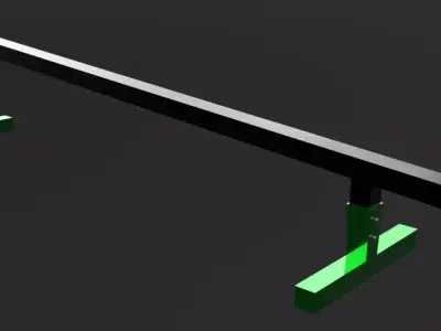 Slanted Practice Skate Rail Free 3D model