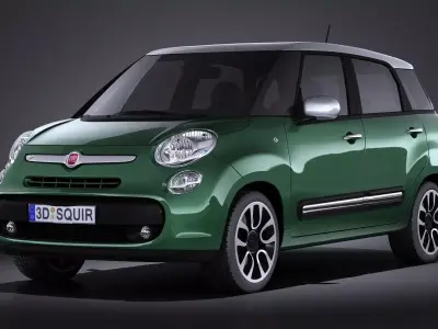 Fiat 500L Living 2014 VRAY 3D model