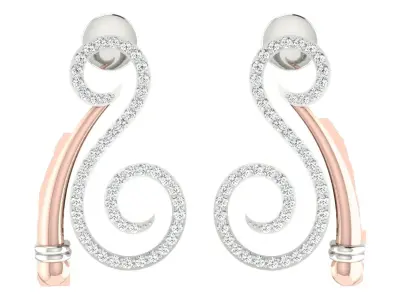 Women Drop Earrings 3dm STL OBJ FBX Renders Details 3D print model 22