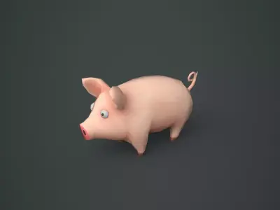 Pig Stylized Low-poly 3D model