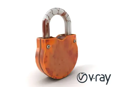 Rustic Metal Lock with Aged Texture model pack Low-poly 3D model