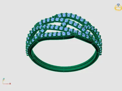 Women Ring Diamond Stone STL 3DM Lightweight Printable 3D print model 12
