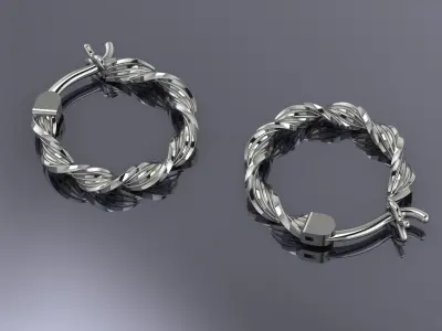 Jewelry Earrings Gold PK-54 3D print model