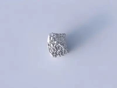 Vase twist tipped triangle with cracked organic lattice  3D print model