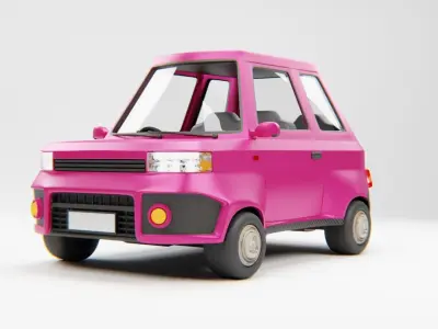 Cartoon car 3D model - Textured and UV Mapped