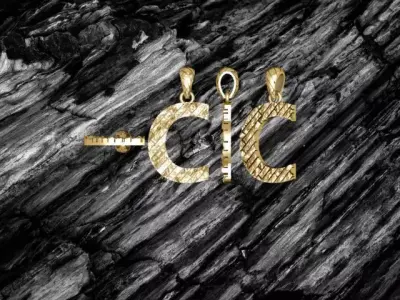 A Letter Alphabet Tiles Texture Pendant 3D Print Model 3D print model buy