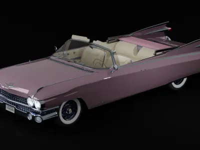 Cadillac 1959 Eldorado Pink PBR 3D Model 3D model