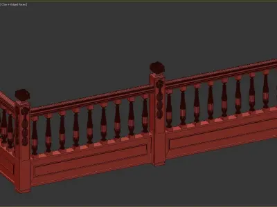 Staircase balustrade balusters posts 3D model