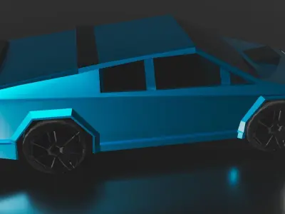 Modified Tesla cyber truck  Low-poly 3D model