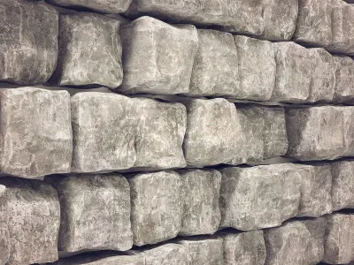 Stone cube granite panel n1 3D model