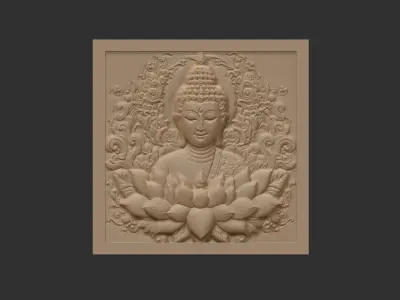 Buddha wall decor 4  3D print model