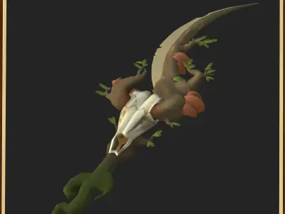 Druid Sword Low-poly 3D model