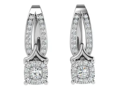 Square Halo Earring 4643 3D print model