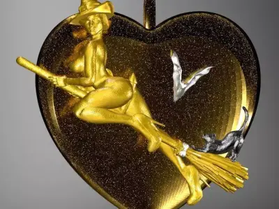 Pendant Witch 3D print model