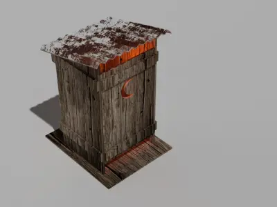 Old wooden rustic outhouse Free 3D model