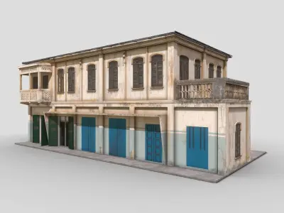 Colonial Buildings 3D Model Collection