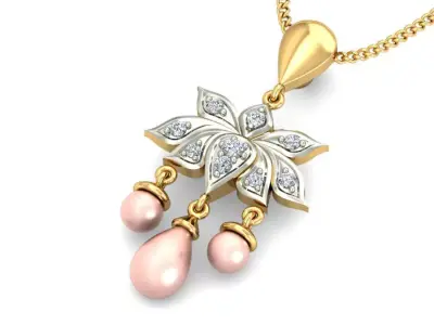 Solitaire Women Pendant 3dm STL OBJ FBX Renders Details 3D print model 19