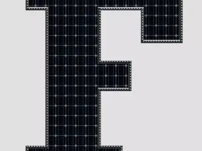 Solar Panel Letter - F 3D model