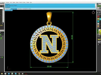 Luxury Diamond Initial N Pendant Necklace 3D Model 4252 3D print model